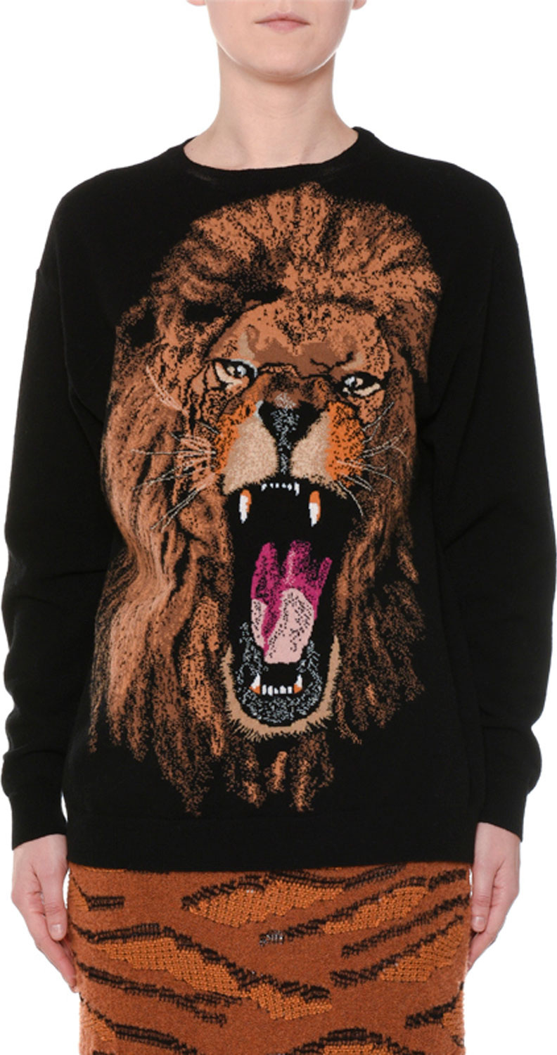 Stella McCartney Oversize Lion Intarsia Sweater