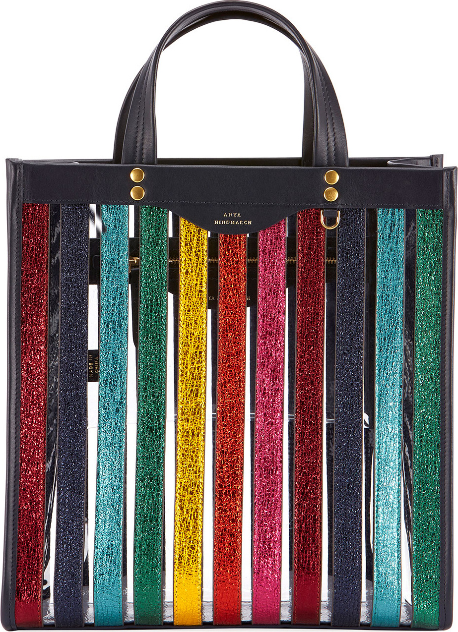 Anya Hindmarch Mini Multicolor Striped Tote Bag