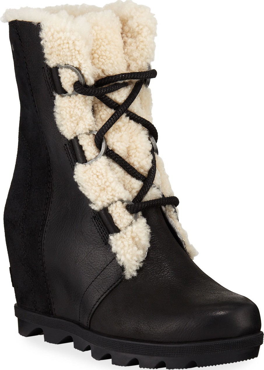 Sorel Joan of Arctic Wedge II Waterproof Boots with Shearling Fur