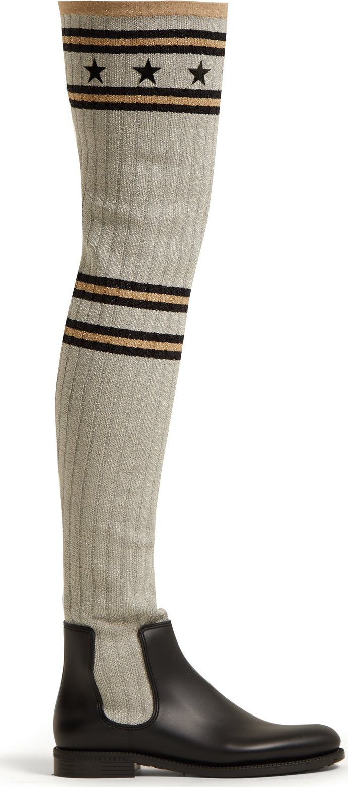 Givenchy Storm star-jacquard over-the-knee boots