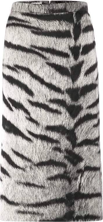 Dries Van Noten Tiger-print pencil skirt