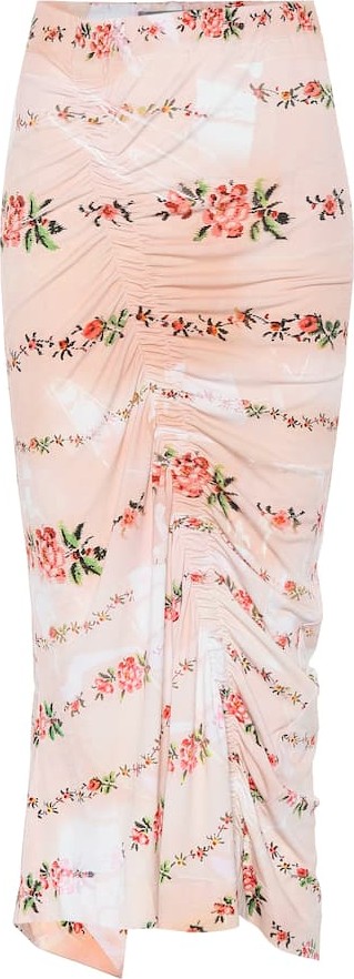 Preen Floral-printed stretch crêpe skirt