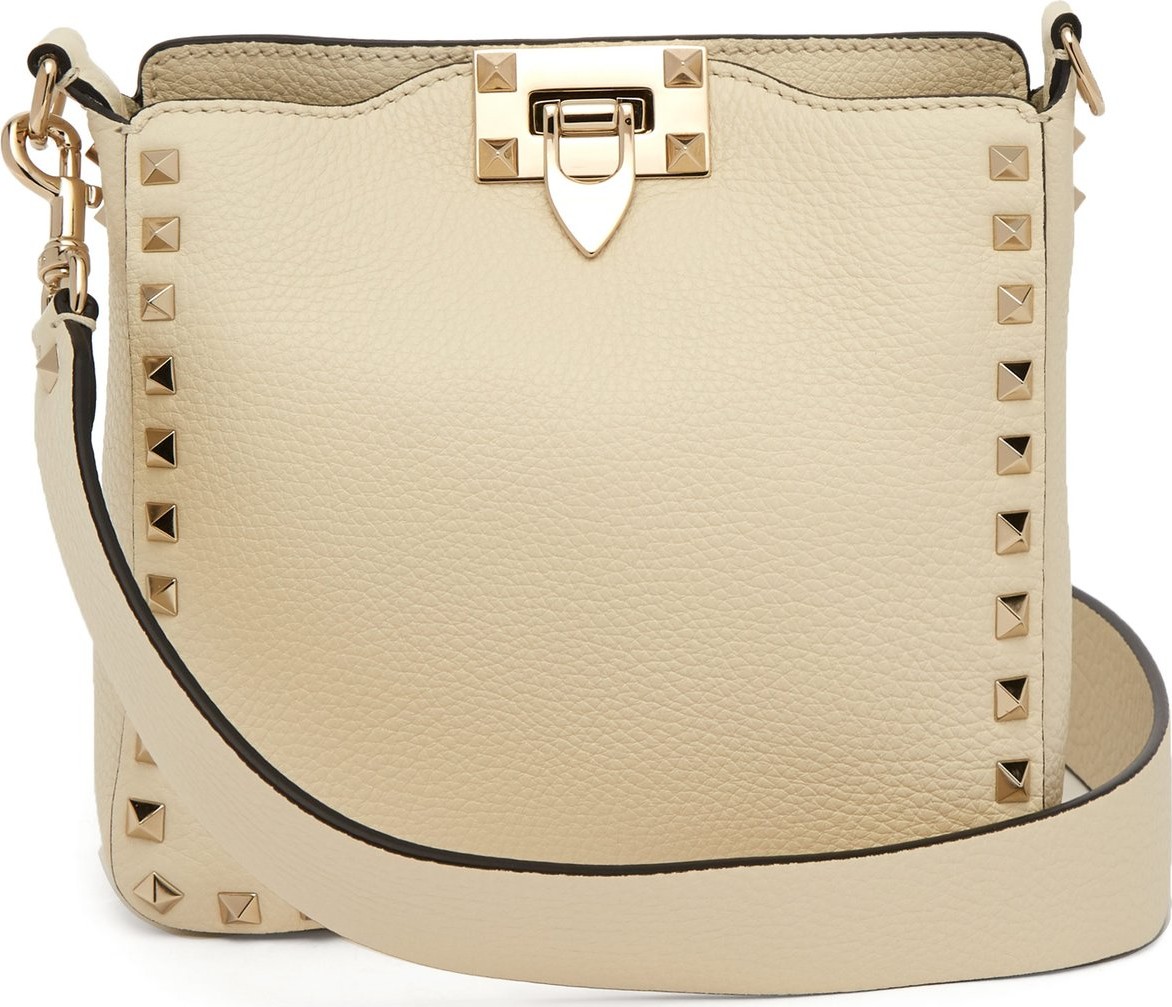 Valentino Rockstud grained-leather cross-body bag