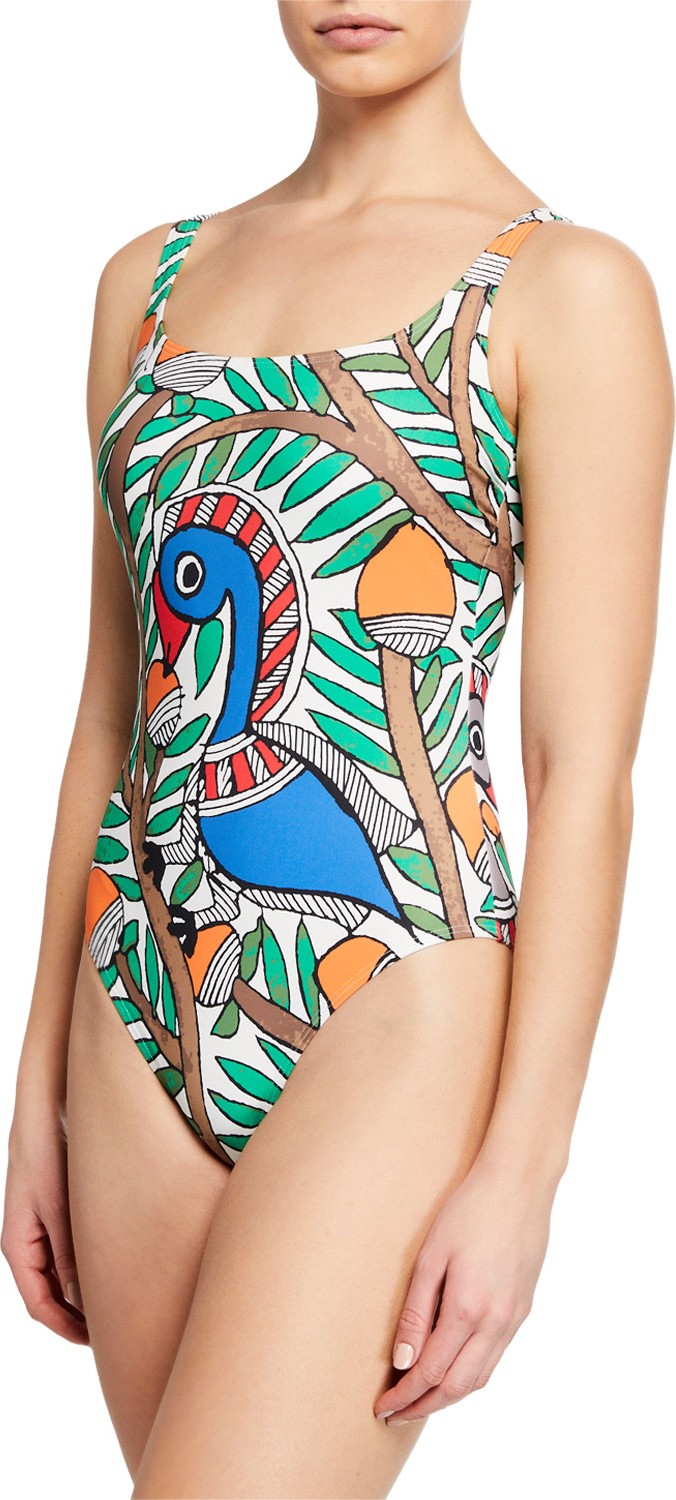 Tory Burch Wild Allover Printed Tank One-piece Swimsuit