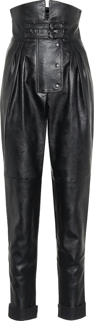 Maison Margiela Faux leather high-rise pants