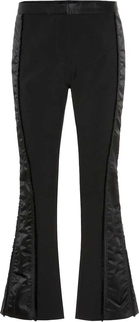Mugler Side-striped slim crêpe pants