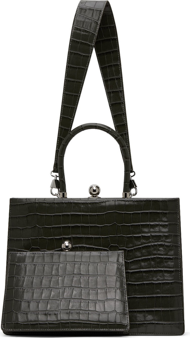 Ratio et Motus Green Croc Twin Frame Bag