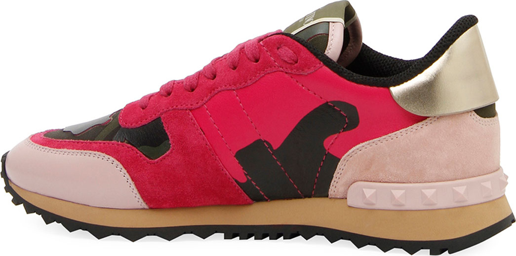 Valentino Bounce Camouflage Lace-Up Sneakers