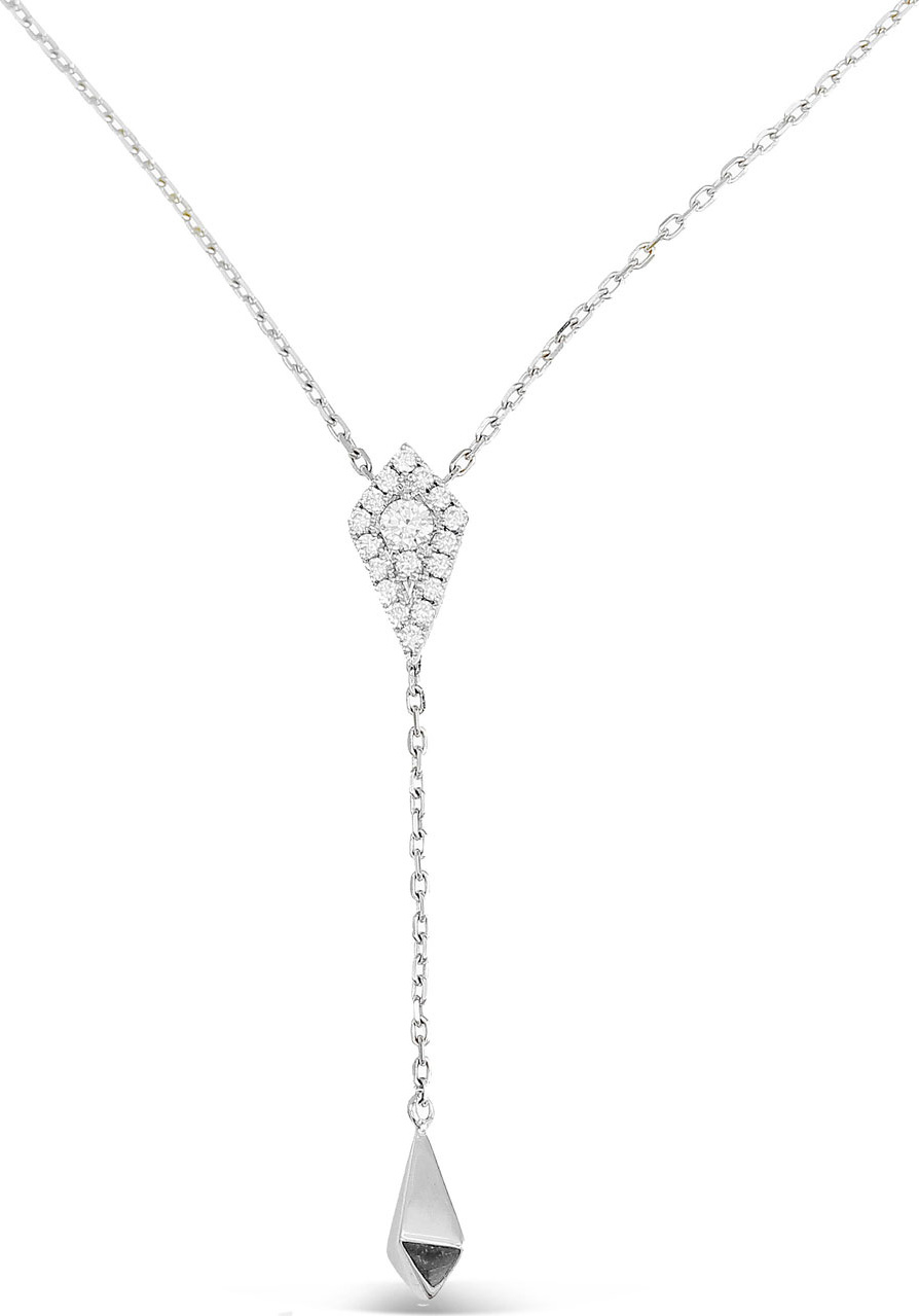 Frederic Sage 18k White Gold Firenze Diamond Kite Lariat Necklace