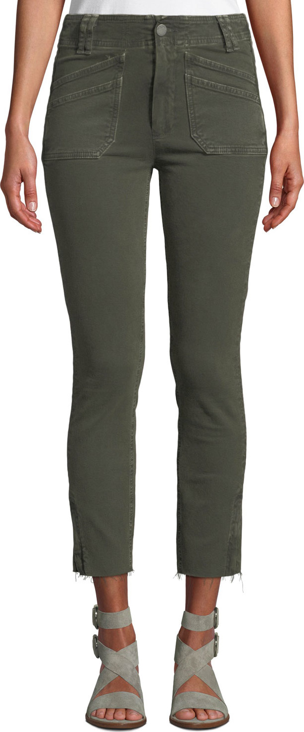 PAIGE Hoxton Utilitarian Skinny Ankle Jeans with Raw Hem