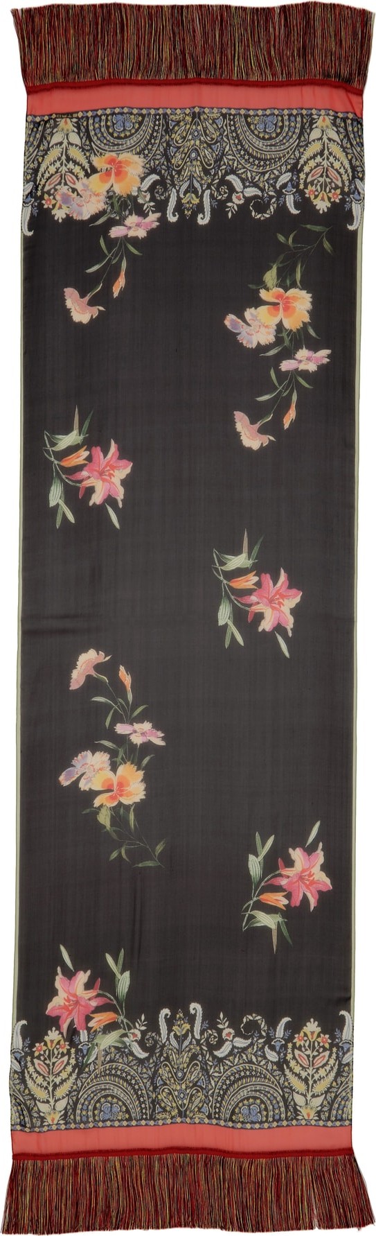 Etro Shaal Nur Fringe Silk Scarf
