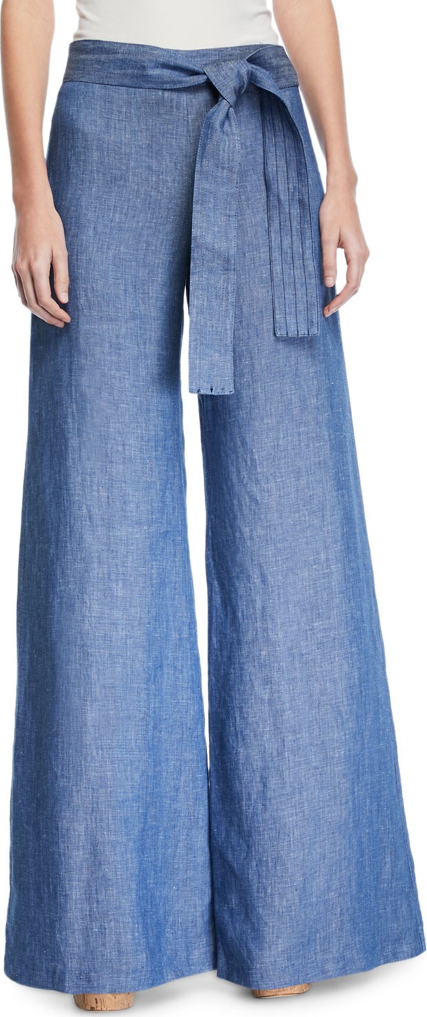 Alexis Belvia Belted Wide-Leg Pants