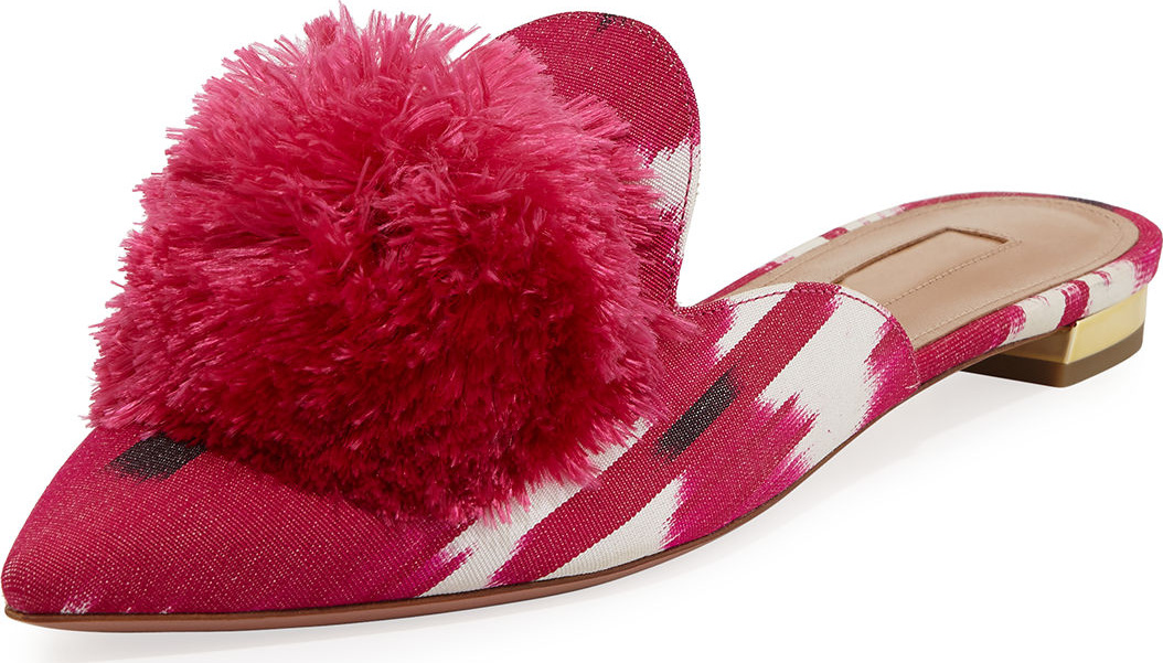 Aquazzura Powder Puff Jacquard Mule Slide