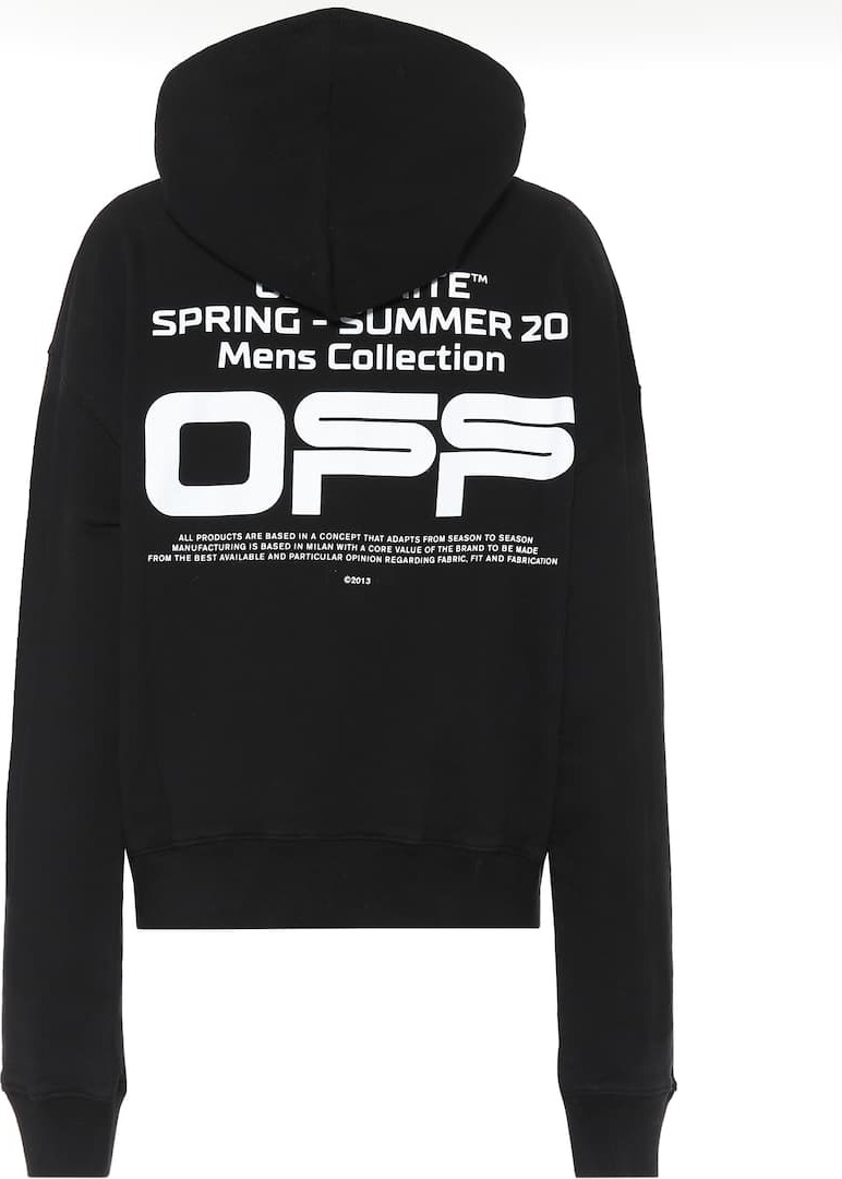 Off White Printed cotton-jersey hoodie