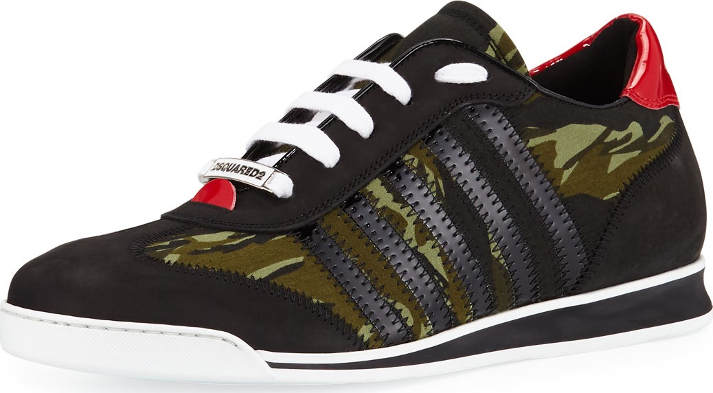 DSQUARED2 Men's Camo Canvas & Leather Sneakers