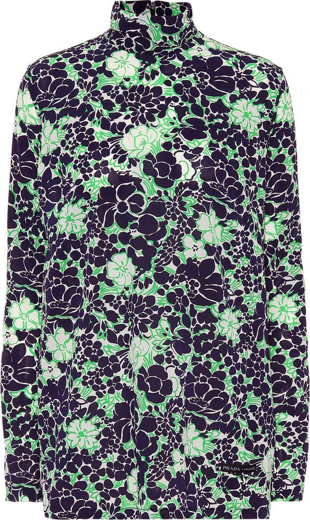 Prada Stretch-silk turtleneck top