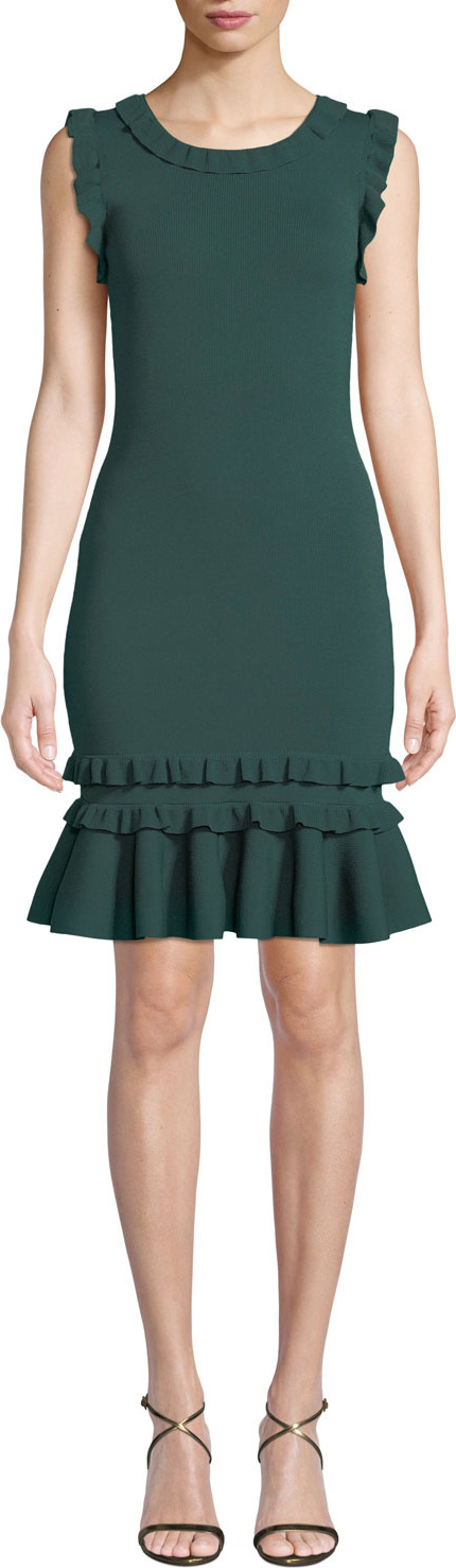 Sachin & Babi Priscilla Knit Dress w/ Ruffle Trim
