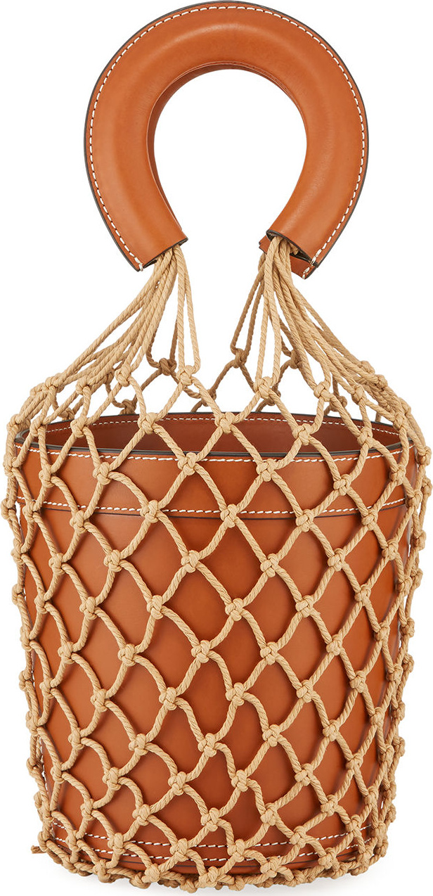 Staud Leather and Net Moreau Bucket Bag