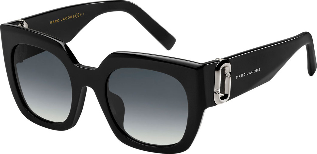MARC JACOBS Square Gradient Sunglasses w/ Logo Link Temples