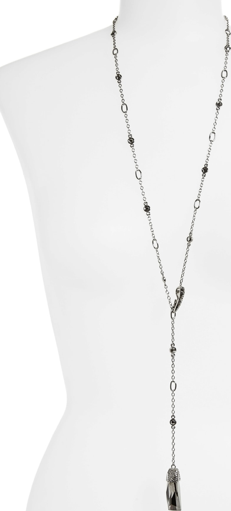 St. John Long Swarovski Crystal Y-Necklace