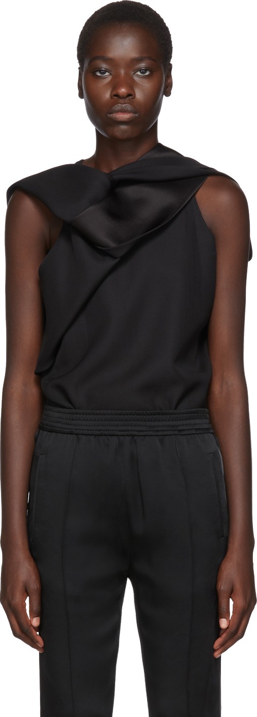 Haider Ackermann Black Miles Drape Top