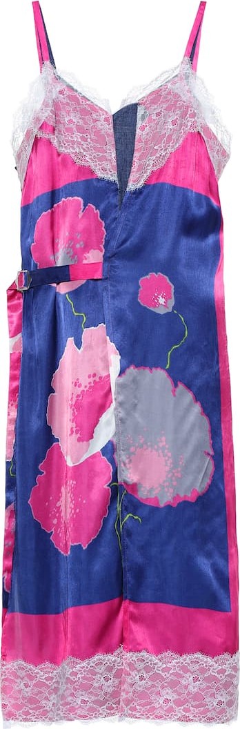 Junya Watanabe Floral cupro and linen midi dress