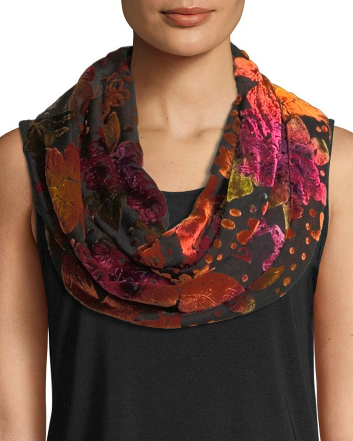 Caroline Rose Evening Bouquet Velvet Infinity Scarf