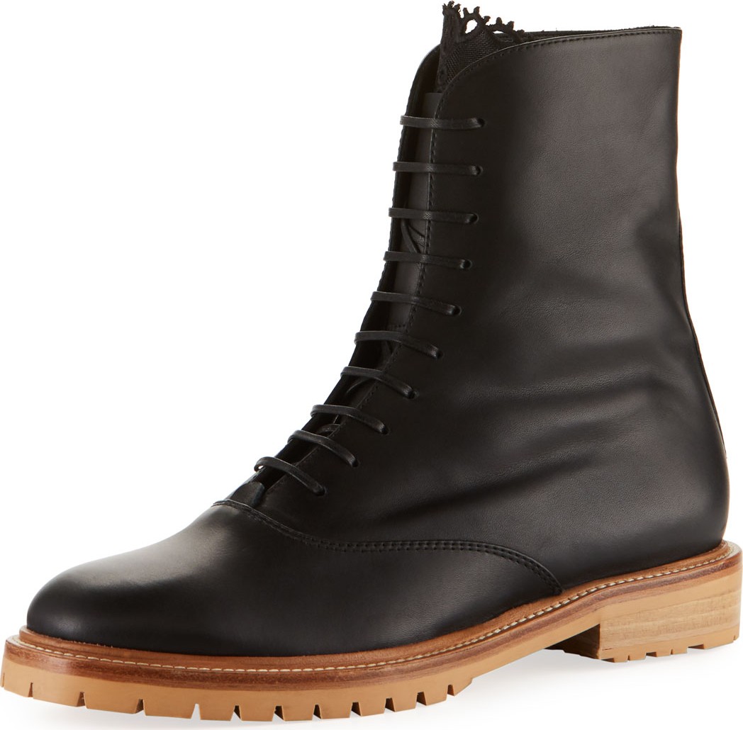 Gabriela Hearst Raya Tall Lace-Up Leather Booties