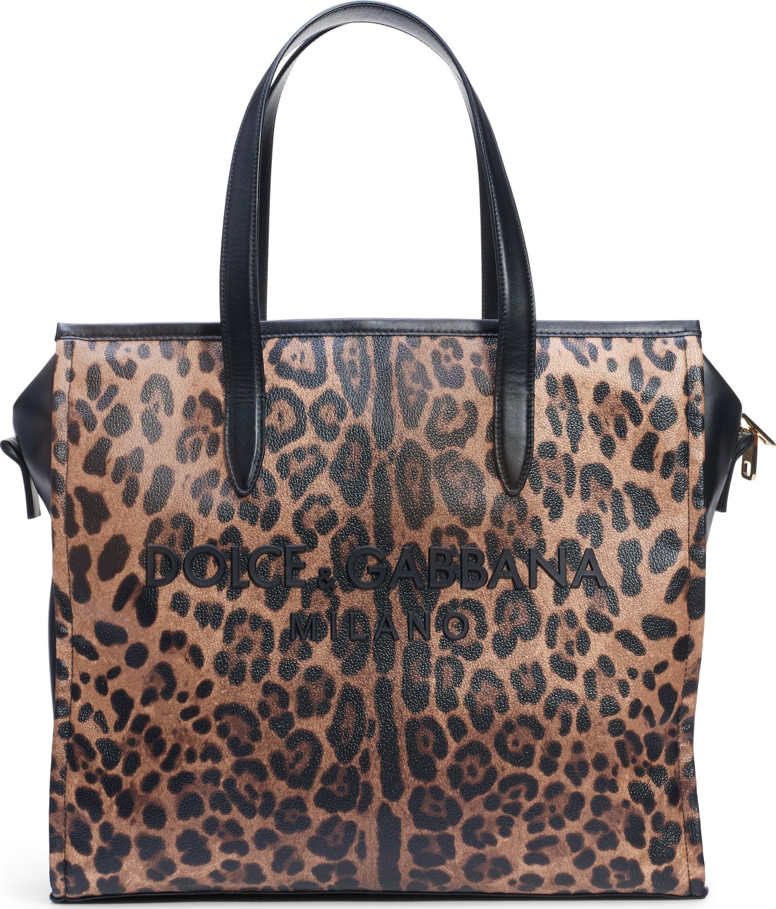 Dolce & Gabbana Logo Leopard Print Shopping Tote
