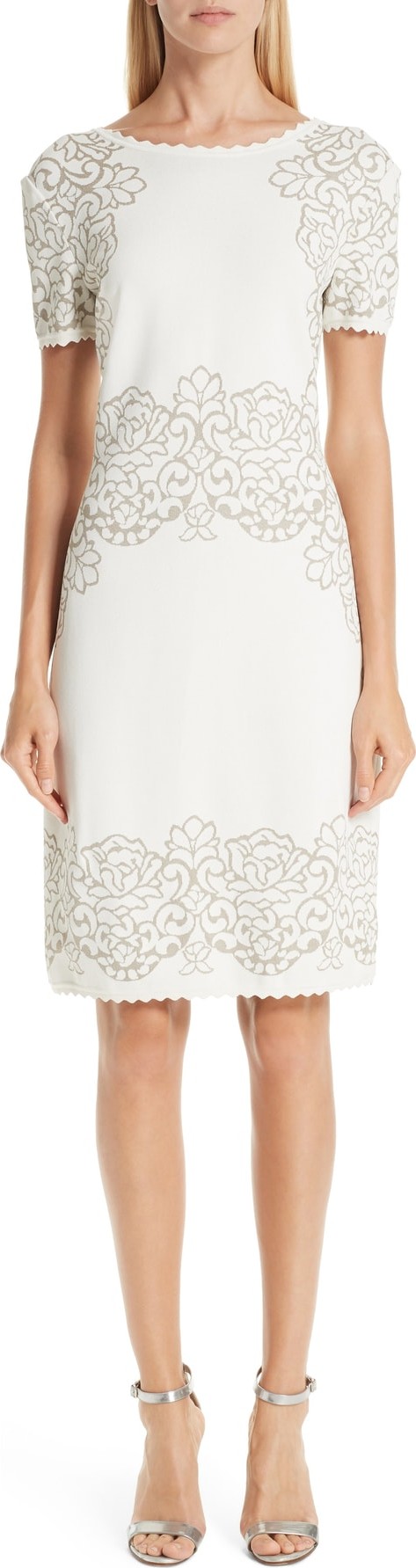 St. John Laurel Jacquard Sweater Dress St. John Laurel Jacquard Sweater Dress