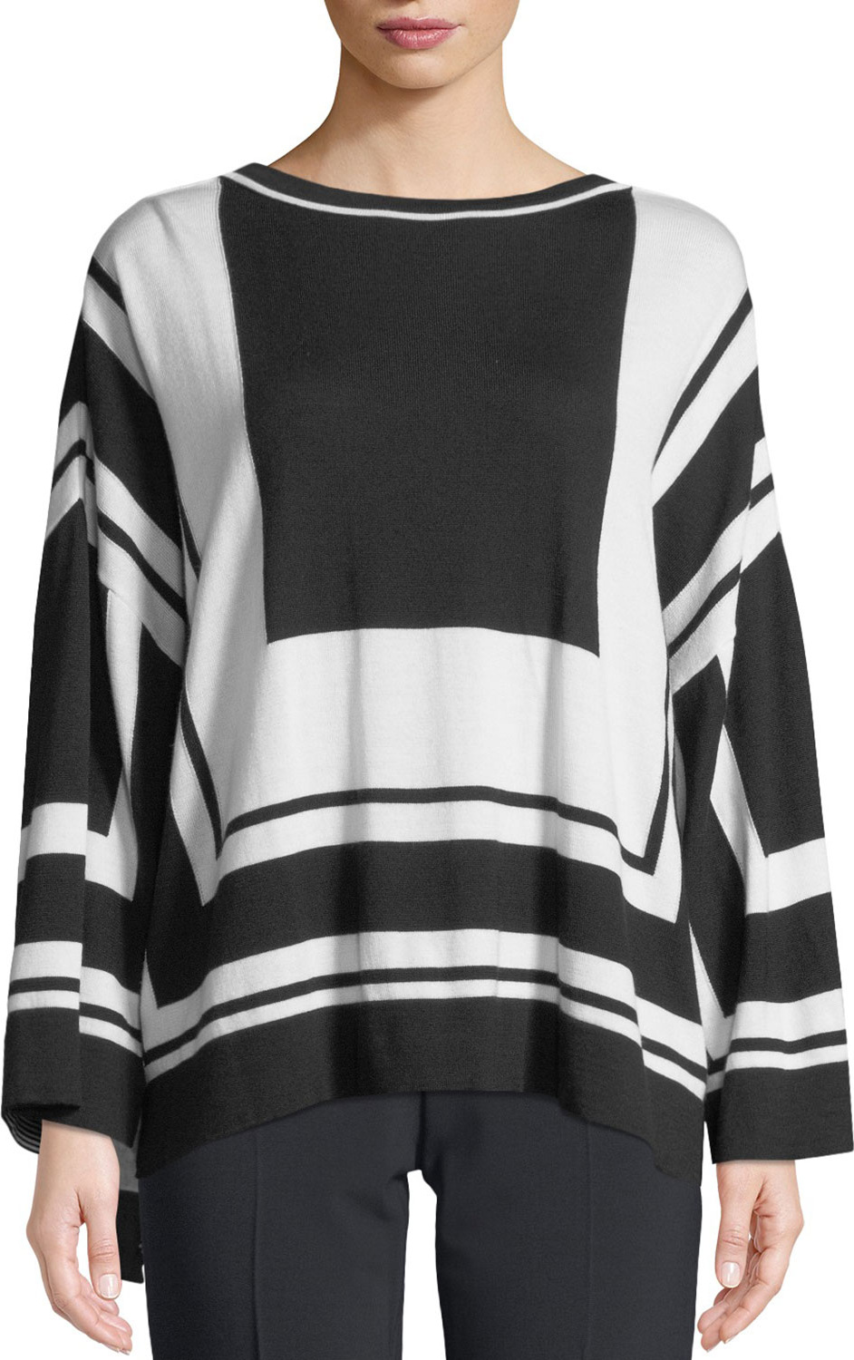 Piazza Sempione Graphic-Stripe Wool/Silk Sweater
