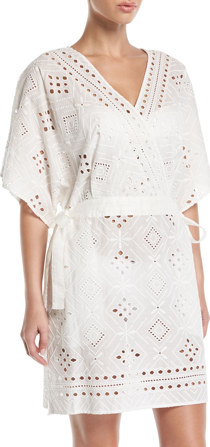 JETS by Jessika Allen Indulgence V-Neck Eyelet Kaftan