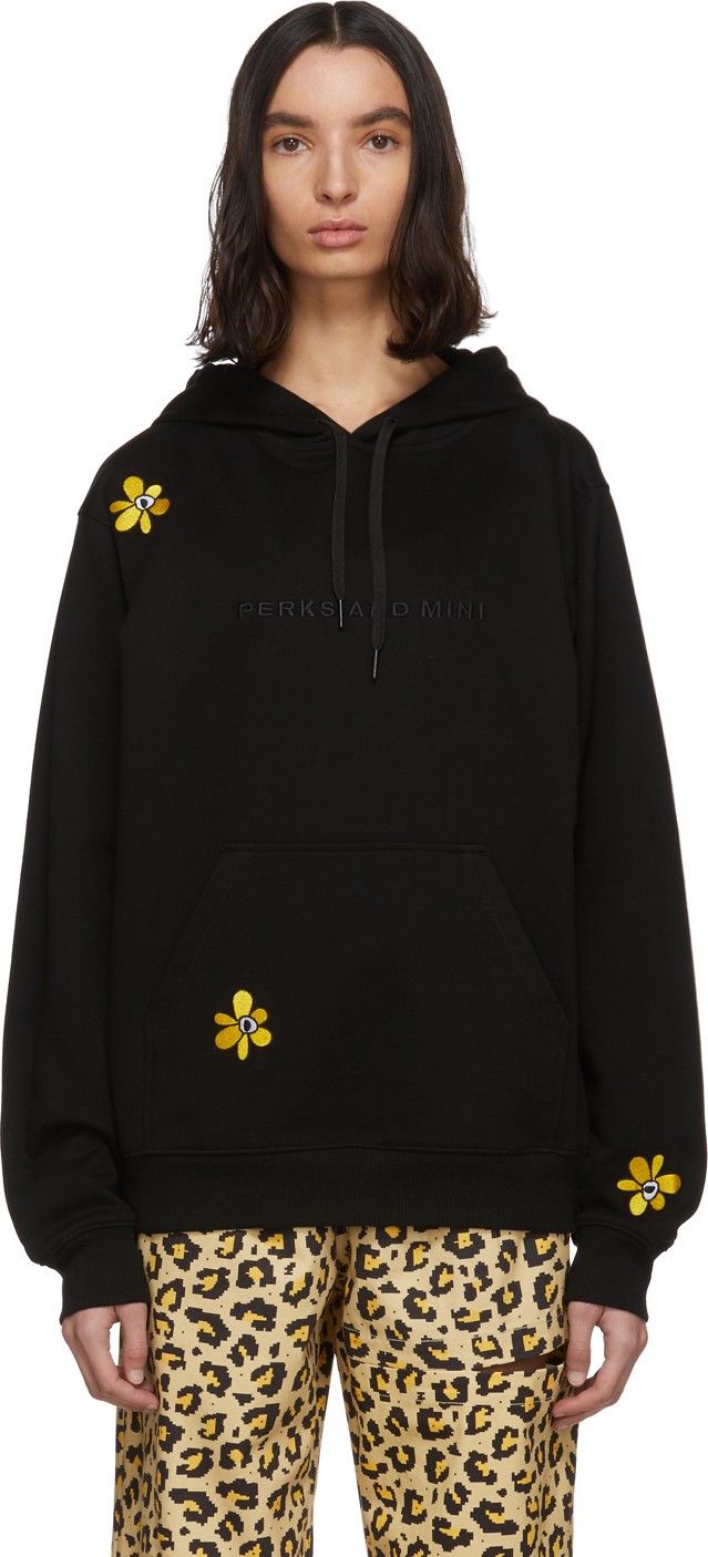Perks and Mini SSENSE Exclusive Black Embroidered Hoodie