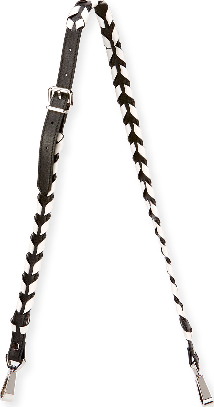 Proenza Schouler Whipstitched Leather Strap for Handbag, Black/White