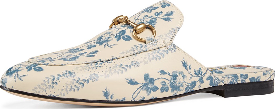 Gucci 10mm Floral Printed Leather Princetown