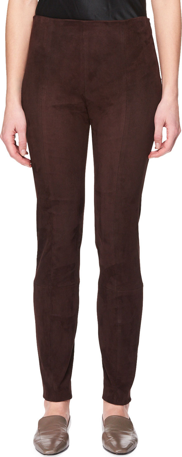 THE ROW Cosso Skinny-Leg Suede Pants