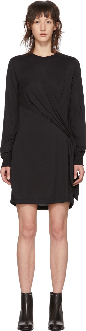 Rag & Bone Black Draped Shaw Mini Dress