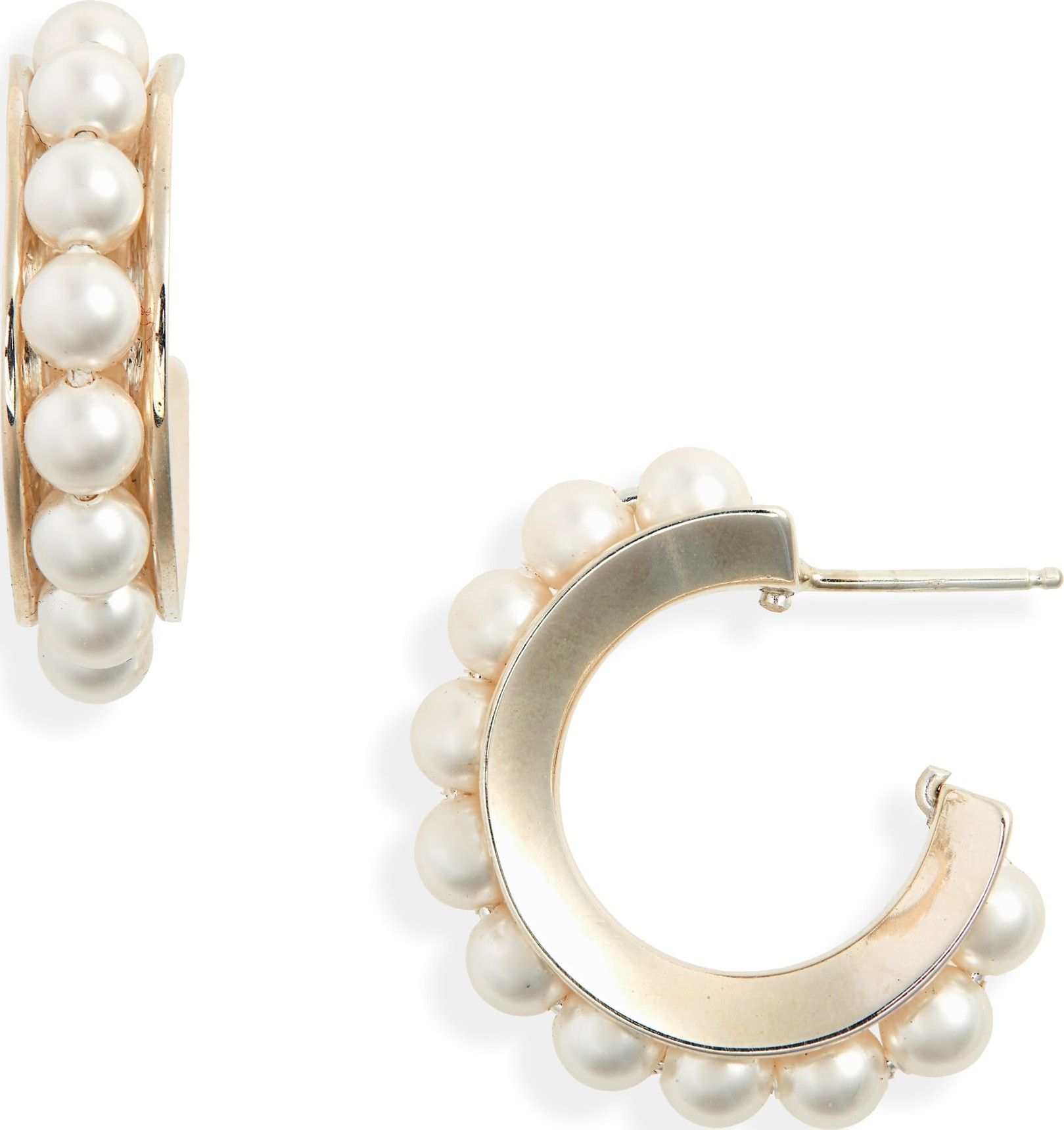Sophie Buhai Imitation Pearl Hoop Earrings