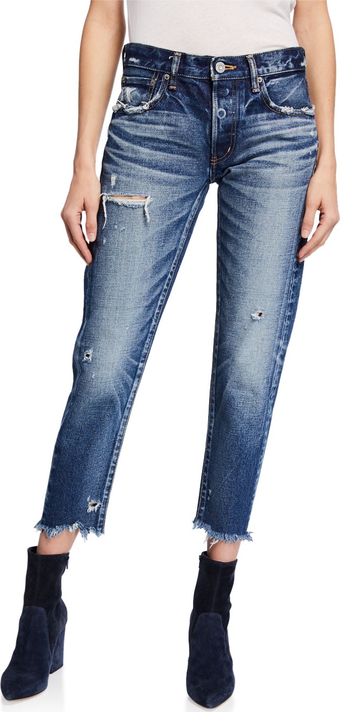 Moussy Kelley Tapered Distressed Jeans