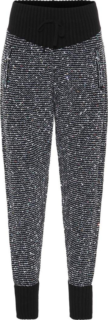 Alessandra Rich Sequined cashmere-blend trackpants