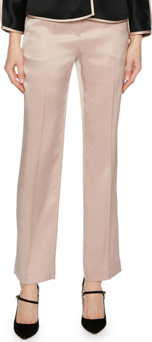 Giorgio Armani Silk Satin Straight-Leg Pants
