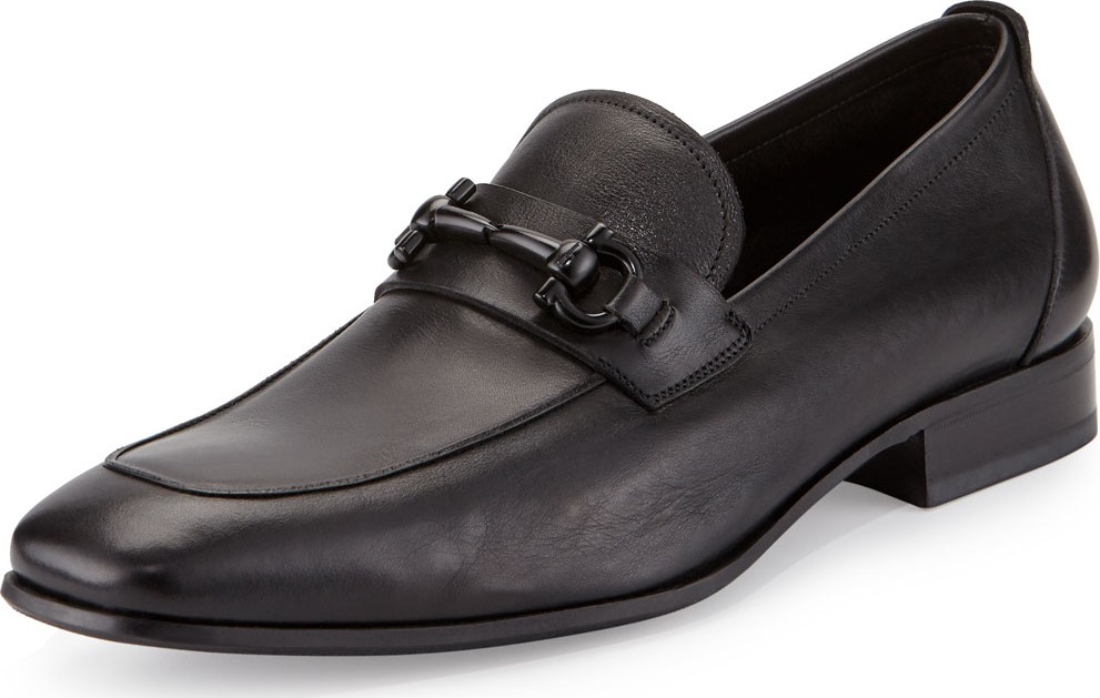 Salvatore Ferragamo Men's Soft Calfskin Gancini Loafer, Black