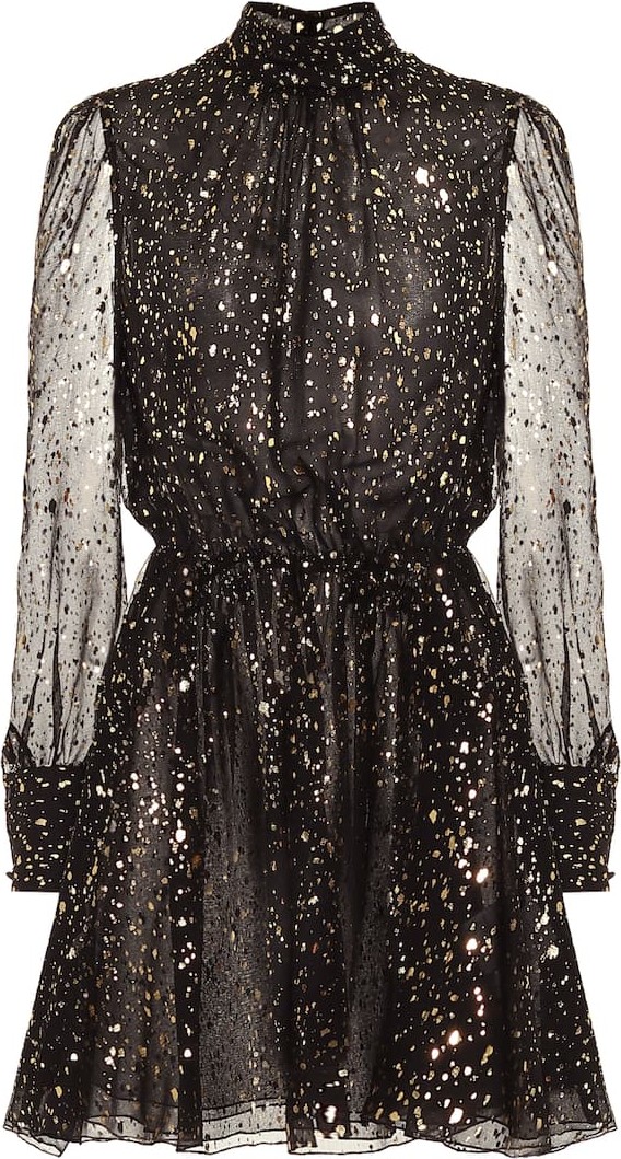 MSGM Printed silk-chiffon minidress