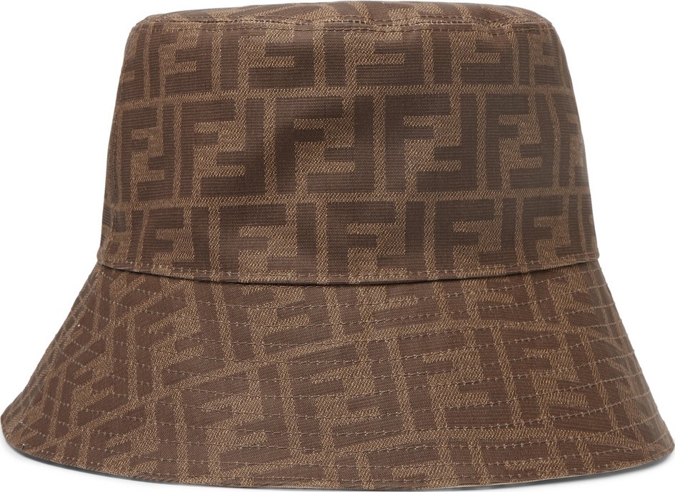 Fendi Logo-Jacquard Coated-Canvas Bucket Hat
