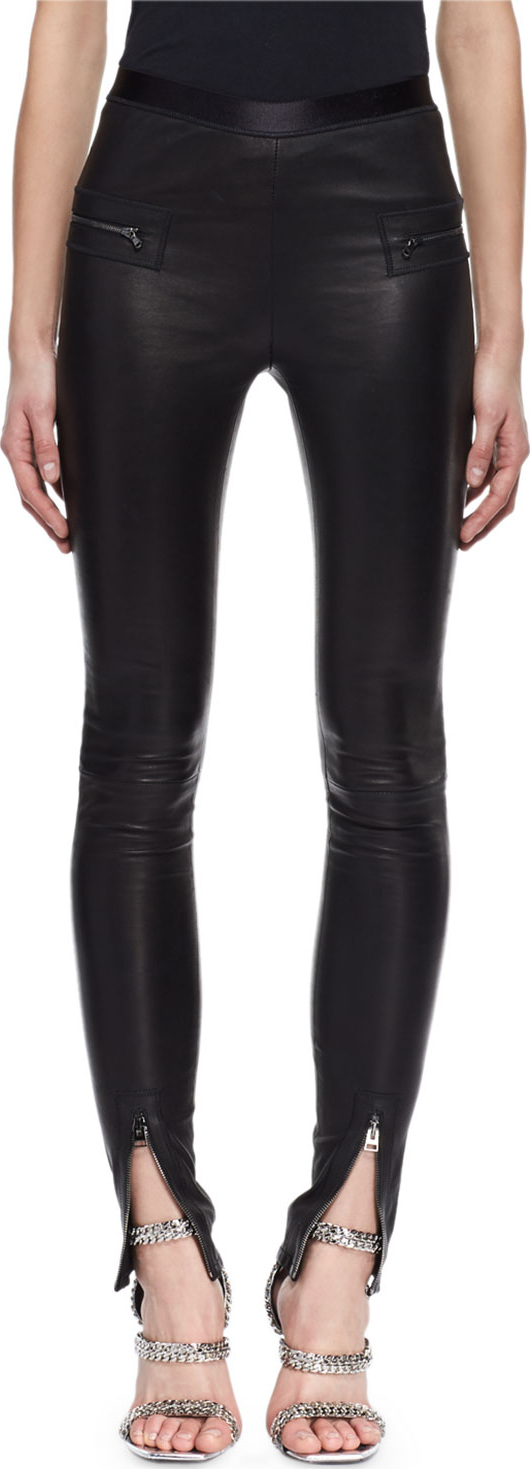 TOM FORD Leather Zip-Cuff Pants