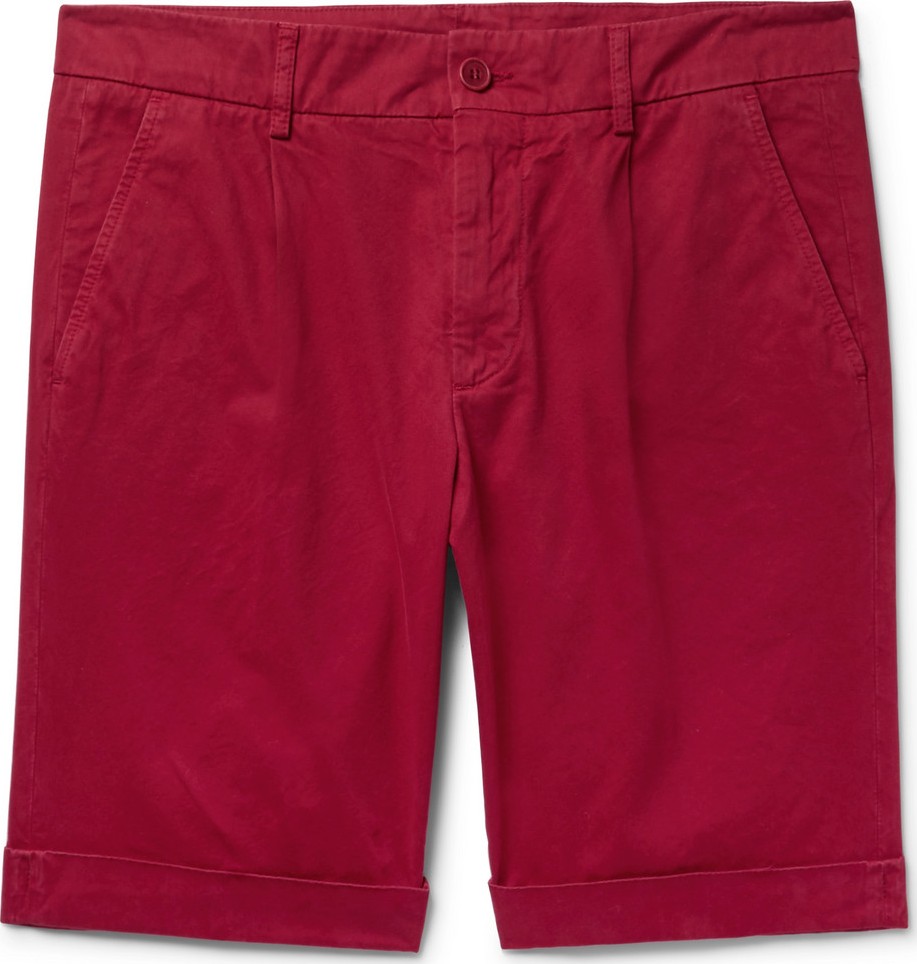 Aspesi Pleated Cotton-Twill Chino Shorts