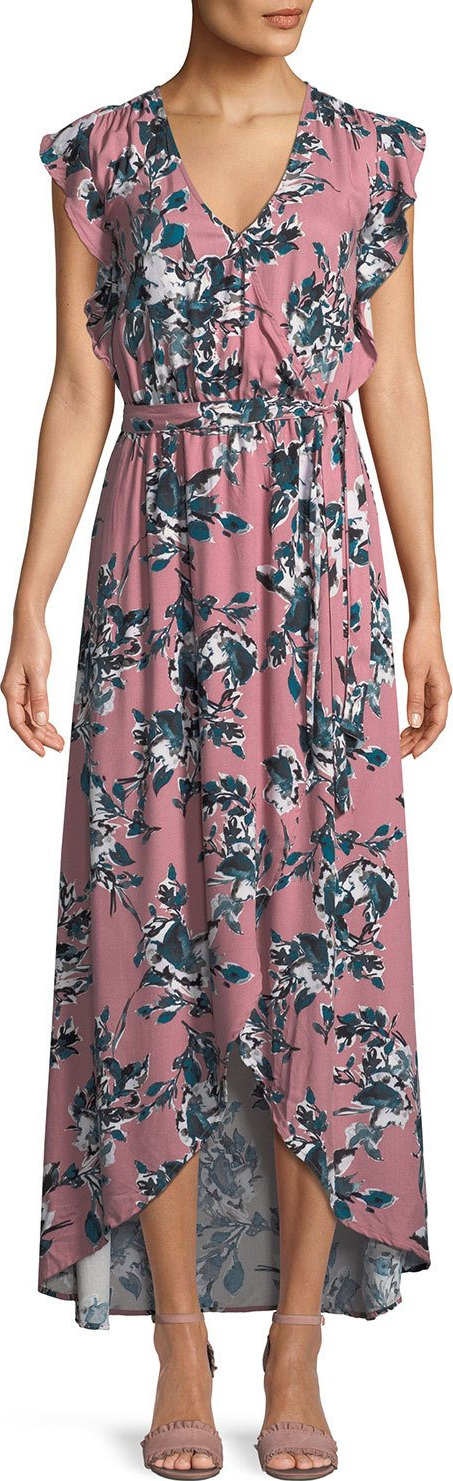 Splendid Floral-Print Tulip-Sleeve Maxi Dress