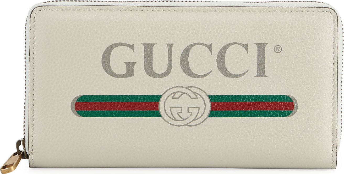Gucci Web Logo Zip-Around Wallet
