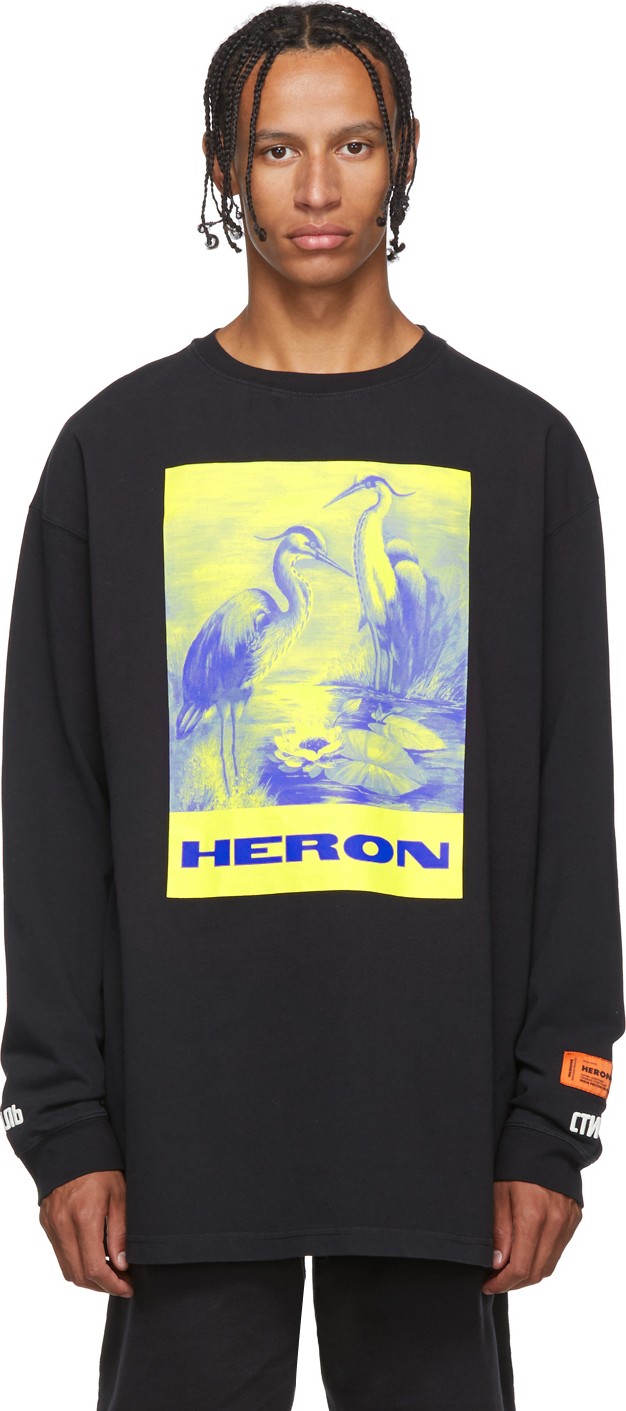 Heron Preston Black Heron Paint Long Sleeve Shirt