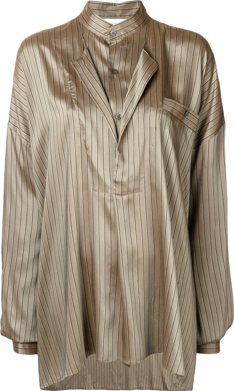Faith Connexion Stripe double collar shirt
